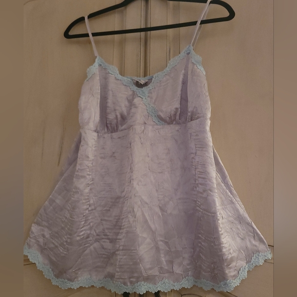 Old Navy Tops - Old Navy Cami Tank Top Maternity Silver Light Blue Lace *sz M*